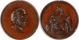 1866 Major General George G. Meade Medal. Julian PE-20. Bronzed Copper. Specimen-65 (PCGS).
81 mm.

Estimate: $1200