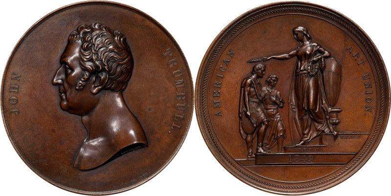 1849 American Art Union John Trumbull Medal. Julian PE-35. Bronze. About Uncircu...