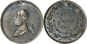 1864 Soldier's Fair, Springfield Medal. By John Adams Bolen. Musante JAB-16, Musante GW-679, Baker-365, Fuld-MA-760B-1e. White Metal. AU-55 (NGC).
28...