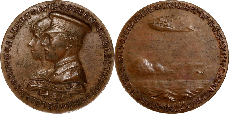 1918 King and Queen of the Belgians Medal. By Theodore Spicer-Simson. Miller-37....