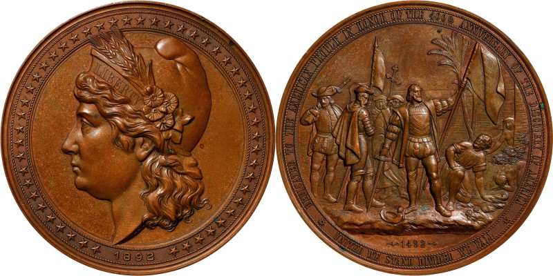 1892 World's Columbian Exposition Landing of Columbus Mayer Medal. Eglit-101, Ru...