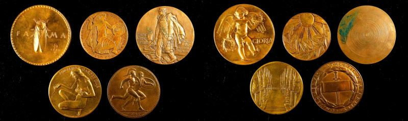 Lot of (5) Medals. Bronze.
Included are: undated (1922) Ridgefield, Connecticut...