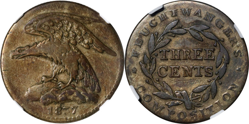 NEW YORK. New York. 1837 Feuchtwanger Three Cents. HT-263, Low-118, W-NY-480-65j...