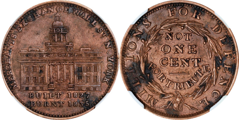 NEW YORK. New York. "1835" (1837) Merchants Exchange. HT-292, Low-96, W-NY-760-1...