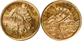 Hart's "Coins of the Golden West." 1914 Idaho-Indian Series. $1. About Uncirculated, Cleaned.

Estimate: $150