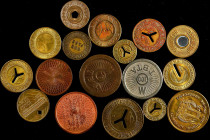 NEW YORK. New York. Lot of (17) Transportation Tokens.
All in base metals, all are different, in grades ranging from Extremely Fine to Mint State. Th...