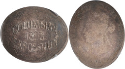 1893 World's Columbian Exposition Elongated Canada 1880-H Quarter. Martin-Dow ILL-WCE 1e, Eglit-375, var. Rarity-3. MS-62 (PCGS).
This host coin is u...