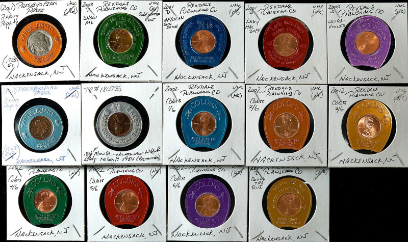 NEW JERSEY. Hackensack. Lot of (14) Encased Coins.
Host coins include: Indian c...