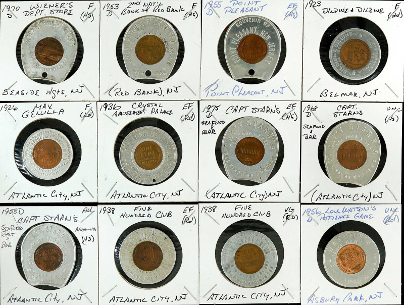 NEW JERSEY. Jersey Shore. Lot of (12) Encased Lincoln Cents.
Coins are a mix of...