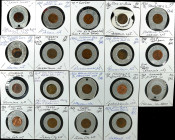 NEW JERSEY. Hopewell through Passaic. Lot of (19) Encased Lincoln Cents.
Most of the coins are Wheat Ears Reverse, generally lightly circulated or Mi...