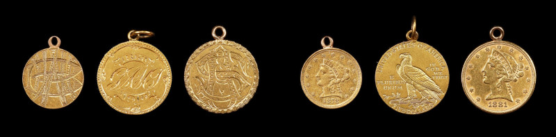 Lot of (3) Love tokens fashioned out of classic U.S. Mint gold coins.
Host coin...