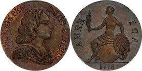 "1778" (1860s) Non Dependens Status Copper. Robinson Copy. Kenney-6, W-15250. Copper. MS-65 RB (PCGS).

Estimate: $300