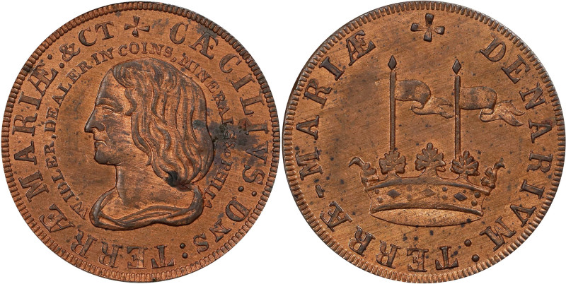 Undated (1860s) Lord Baltimore Penny, or Denarium. Idler Copy. Kenney-2, Miller-...