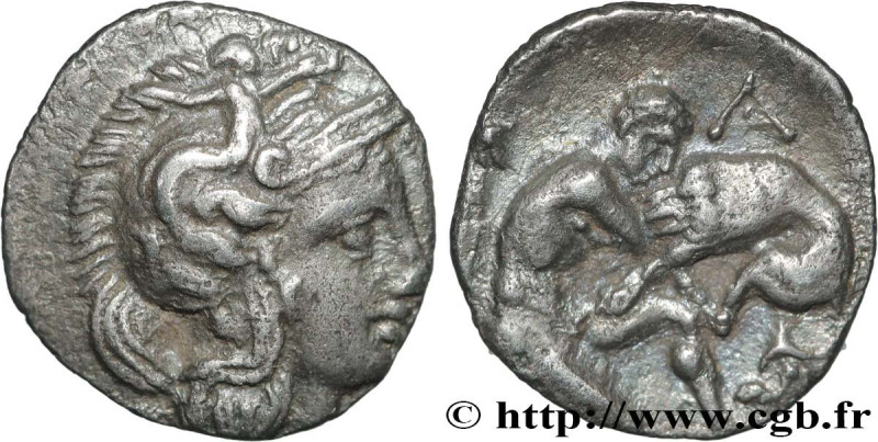 CALABRIA - TARAS
Type : Diobole 
Date : c. 380-325 AC. 
Mint name / Town : Taren...