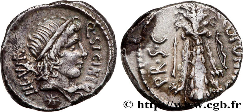 SICINIA
Type : Denier 
Date : 49 AC. 
Mint name / Town : Grèce 
Metal : silver 
...