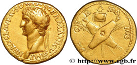NERO DRUSUS
Type : Aureus 
Date : 41-42 
Mint name / Town : Lyon 
Metal : gold 
Millesimal fineness : 1000  ‰
Diameter : 18  mm
Orientation dies : 10 ...