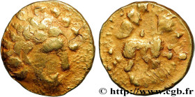 GAUL, UNSPECIFIED
Type : Quart de statère - imitation précoce du type de Philippe 
Date : IIIe siècle avant J.-C. 
Metal : gold 
Diameter : 11,5  mm
O...