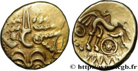GALLIA BELGICA - SUESSIONES (Area of Soissons)
Type : Statère à l'œil, classe III 
Date : c. 60-50 AC. 
Mint name / Town : Soissons (02) 
Metal : gold...