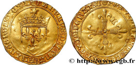 CHARLES VIII
Type : Écu d'or au soleil, type spécial à la croix cantonnée de lettres 
Date : 11/09/1483 
Date : n.d. 
Mint name / Town : Limoges 
Meta...