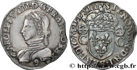 CHARLES IX
Type : Teston, 2e type 
Date : MDLXIII 
Date : 1563 
Mint name / Town : Rennes 
Quantity minted : 505541 
Metal : silver 
Millesimal finene...