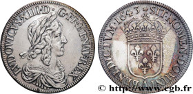 LOUIS XIII
Type : Écu, buste drapé et cuirassé (2e buste de Jean Warin) 
Date : 1643 
Mint name / Town : Paris, Monnaie de Matignon 
Quantity minted :...