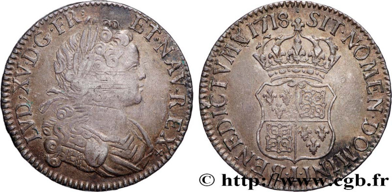 LOUIS XV THE BELOVED
Type : Écu de Navarre 
Date : 1718 
Mint name / Town : Limo...