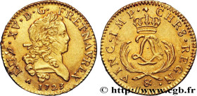 LOUIS XV THE BELOVED
Type : Louis d'or aux deux L entrelacées et aux palmes courtes 
Date : 1723 
Mint name / Town : Aix-en-Provence 
Metal : gold 
Mi...
