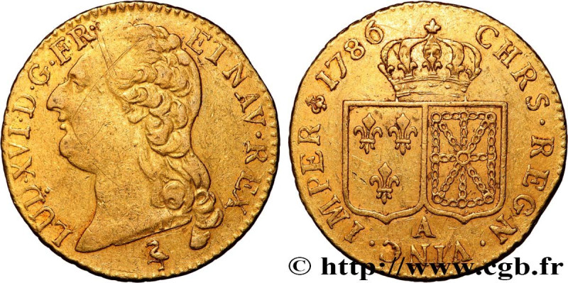 LOUIS XVI
Type : Louis d'or aux écus accolés 
Date : 1786 
Mint name / Town : Pa...