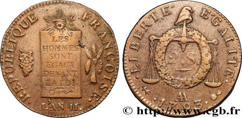 THE CONVENTION
Type : 2 sols dit "à la table de loi" 
Date : 1793 
Mint name / T...