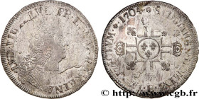 LOUIS XIV "THE SUN KING"
Type : Écu aux huit L, 2e type 
Date : 1704 
Mint name / Town : Tours 
Quantity minted : 207555 
Metal : silver 
Millesimal f...