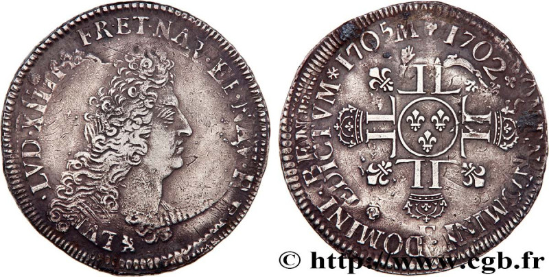 LOUIS XIV "THE SUN KING"
Type : Écu aux huit L, 2e type 
Date : 1705 
Mint name ...