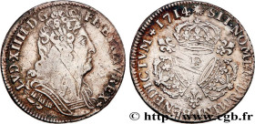 LOUIS XIV "THE SUN KING"
Type : Quart d'écu aux trois couronnes 
Date : 1714 
Mint name / Town : Tours 
Quantity minted : 5737 
Metal : silver 
Milles...