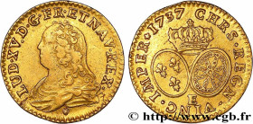 LOUIS XV THE BELOVED
Type : Louis d'or aux écus ovales, buste habillé 
Date : 1737 
Mint name / Town : Tours 
Quantity minted : 13402 
Metal : gold 
M...