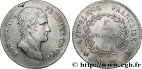 CONSULATE
Type : 5 francs Bonaparte Premier Consul 
Date : An 12 (1803-1804) 
Mint name / Town : Marseille 
Quantity minted : 148971 
Metal : silver 
...