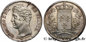 CHARLES X
Type : 1 franc Charles X, matrice du revers à quatre feuilles 
Date : 1829 
Mint name / Town : Rouen 
Quantity minted : --- 
Metal : silver ...