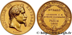 SECOND EMPIRE
Type : Médaille d’honneur, Société de Secours Mutuels 
Date : 1866 
Metal : gold 
Diameter : 26,5  mm
Engraver : BARRE Albert Désiré (18...