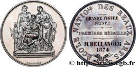 ART, PAINTING AND SCULPTURE
Type : Médaille, Peinture, grandes figures peintes, École Nationale des Beaux-Arts 
Date : 1874 
Metal : silver 
Diameter ...