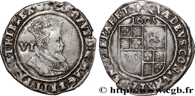ENGLAND - KINGDOM OF ENGLAND - JAMES I
Type : 6 Shilling 
Date : (1604-1619) 
Da...