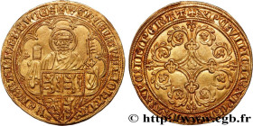 BRABANT - DUCHY OF BRABANT - JOANNA AND WENCESLAUS
Type : Pieter d'or ou gouden peter  
Date : c. 1380-1381 
Mint name / Town : Louvain 
Metal : gold ...