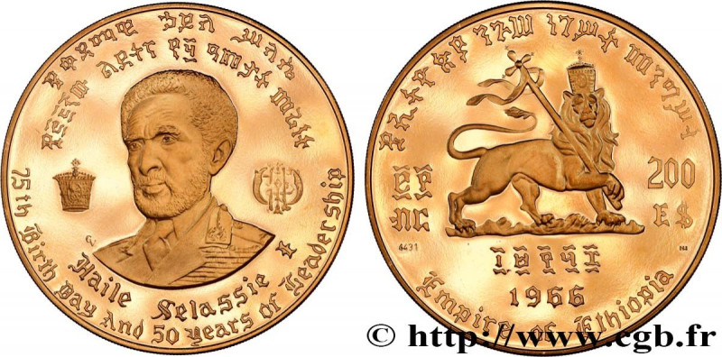 ETHIOPIA
Type : 200 Dollars Proof 75e anniversaire et 50 ans de règne de Hailé S...
