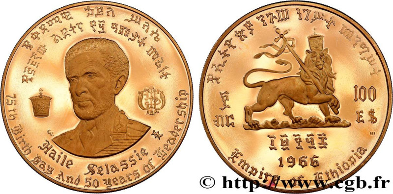 ETHIOPIA
Type : 100 Dollars Proof 75e anniversaire et 50 ans de règne de Hailé S...