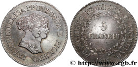 ITALY - PRINCIPALTY OF LUCCA AND PIOMBINO - FELIX BACCIOCHI AND ELISA BONAPARTE
Type : 5 Franchi  
Date : 1805 
Mint name / Town : Florence 
Quantity ...
