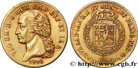 ITALY - KINGDOM OF SARDINIA - VICTOR-EMMANUEL I
Type : 20 Lire 
Date : 1818 
Mint name / Town : Turin 
Quantity minted : 34840 
Metal : gold 
Millesim...