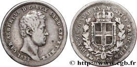 ITALY - KINGDOM OF SARDINIA - CHARLES-ALBERT
Type : 25 Centesimi  
Date : 1833 
Mint name / Town : Gênes 
Quantity minted : 7921 
Metal : silver 
Mill...