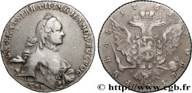 RUSSIA - CATHERINE II
Type : Rouble 
Date : 1763 
Mint name / Town : Saint-Pétersbourg 
Quantity minted : - 
Metal : silver 
Diameter : 37,5  mm
Orien...