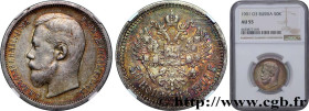 RUSSIA - NICHOLAS II
Type : 50 Kopecks  
Date : 1901 
Mint name / Town : Saint-Petersbourg 
Quantity minted : 412020 
Metal : silver 
Diameter : 27  m...