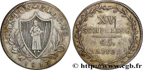 SWITZERLAND - CANTON OF GLARUS
Type : 15 Schilling (45 Rappen)  
Date : 1813 
Quantity minted : - 
Metal : billon 
Diameter : 26  mm
Orientation dies ...