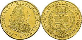 FERNANDO VI. Lima. 8 escudos. 1752. J. EBC+/prácticamente SC-. Soberbio. Muy rara
