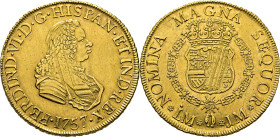 FERNANDO VI. Lima. 8 escudos. 1757. JM. EBC. Rara