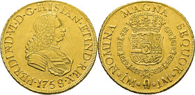 FERNANDO VI. Lima. 8 escudos. 1758. JM. EBC/EBC-. Escasa
